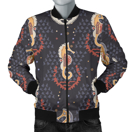 Seahorse Pattern Men Bomber Jacket