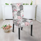 Hippopotamus Pattern Print Design 03 Dining Chair Slipcover