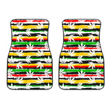 Canabis Marijuana Weed Pattern Print Design 01 Front Car Mats