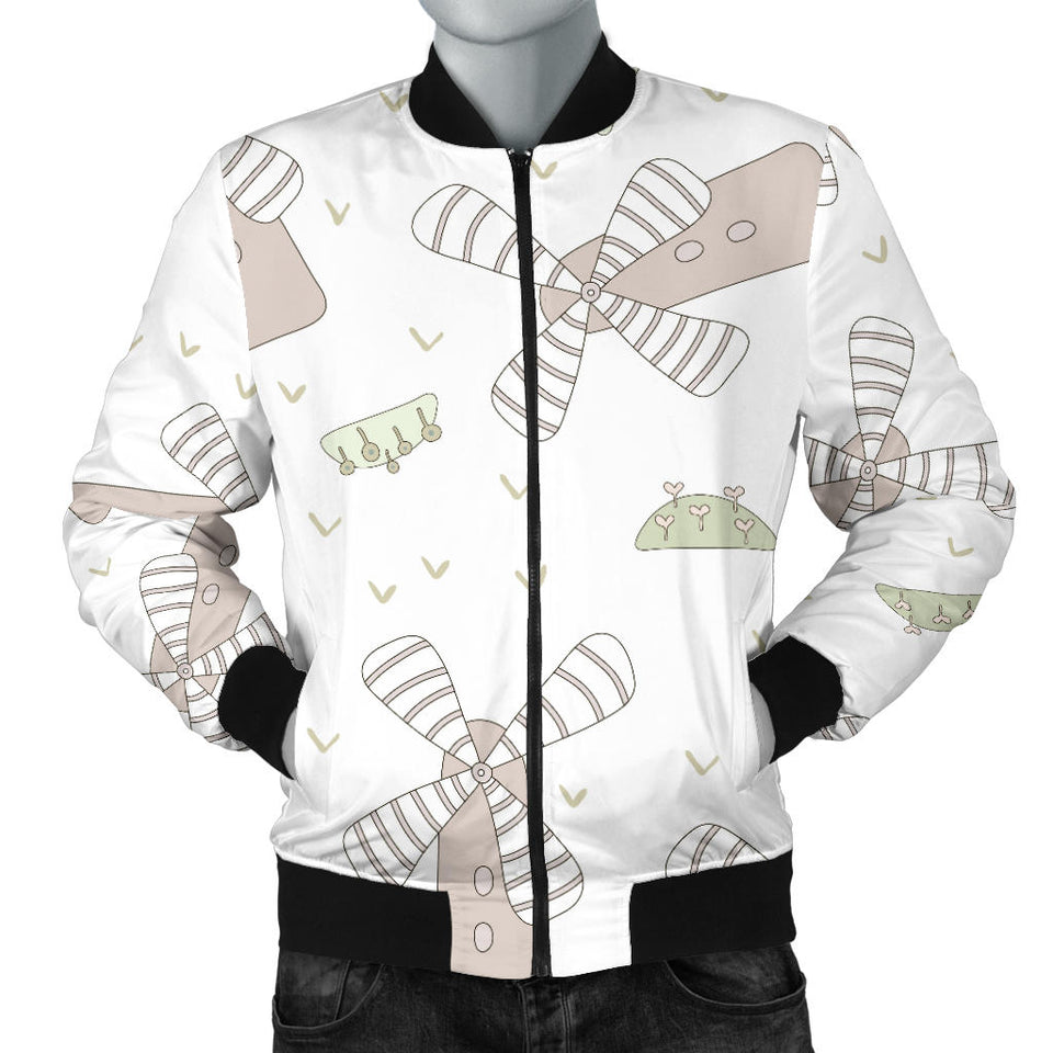 Windmill Pattern Background Men Bomber Jacket