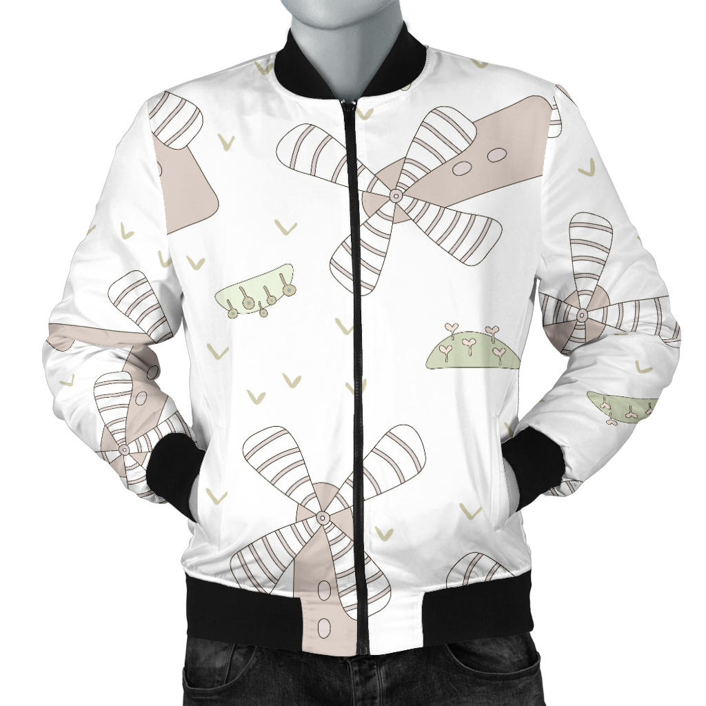 Windmill Pattern Background Men Bomber Jacket