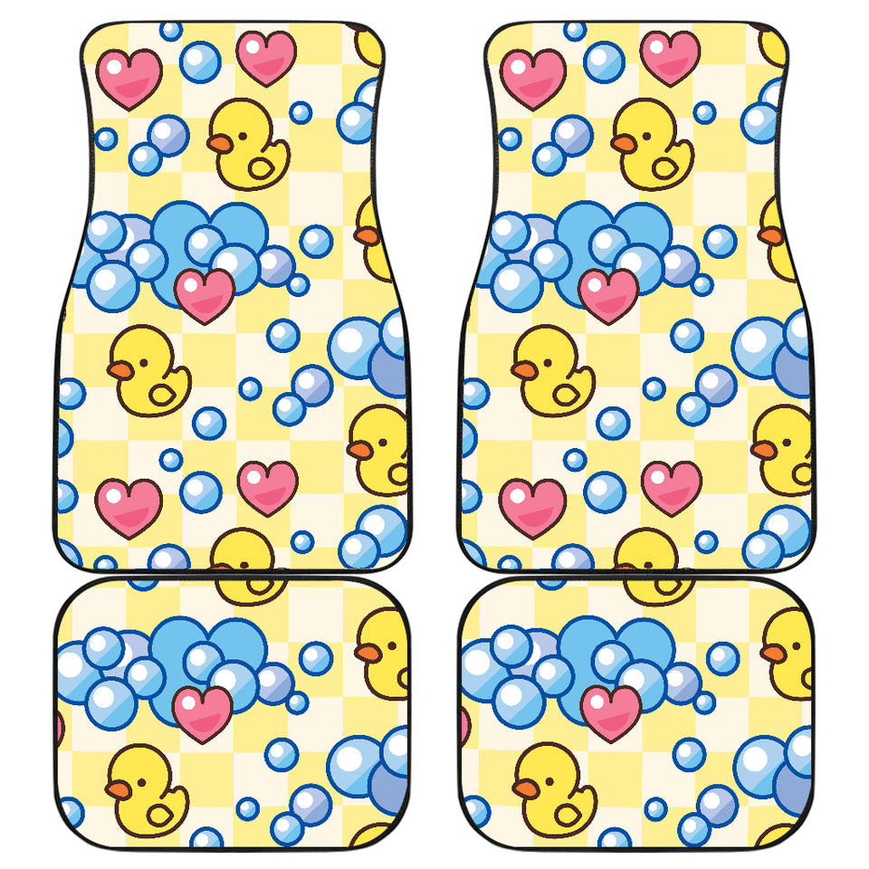 Duck Toy Pattern Print Design 01 Front and Back Car Mats