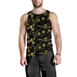 Gold Japanese Theme Pattern Men Tank Top