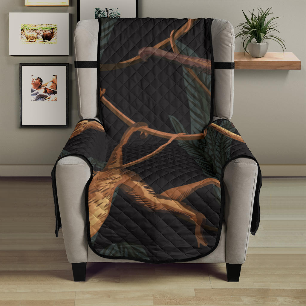 Monkey Pattern Black Background Chair Cover Protector