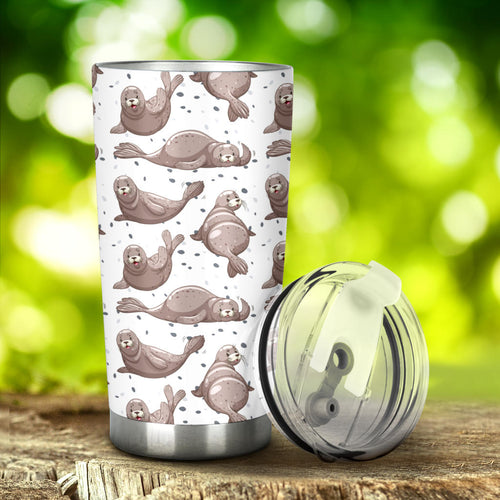 Sea Lion Pattern Background Tumbler