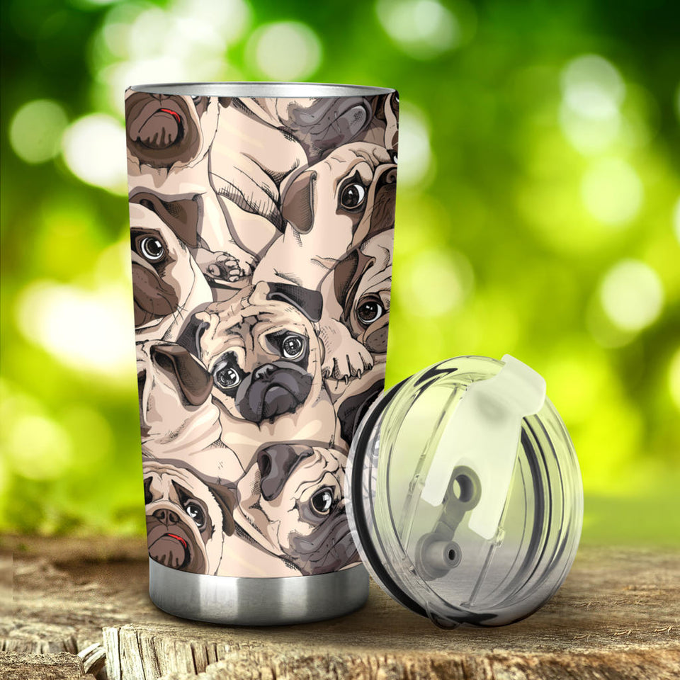 Pug Pattern Background Tumbler