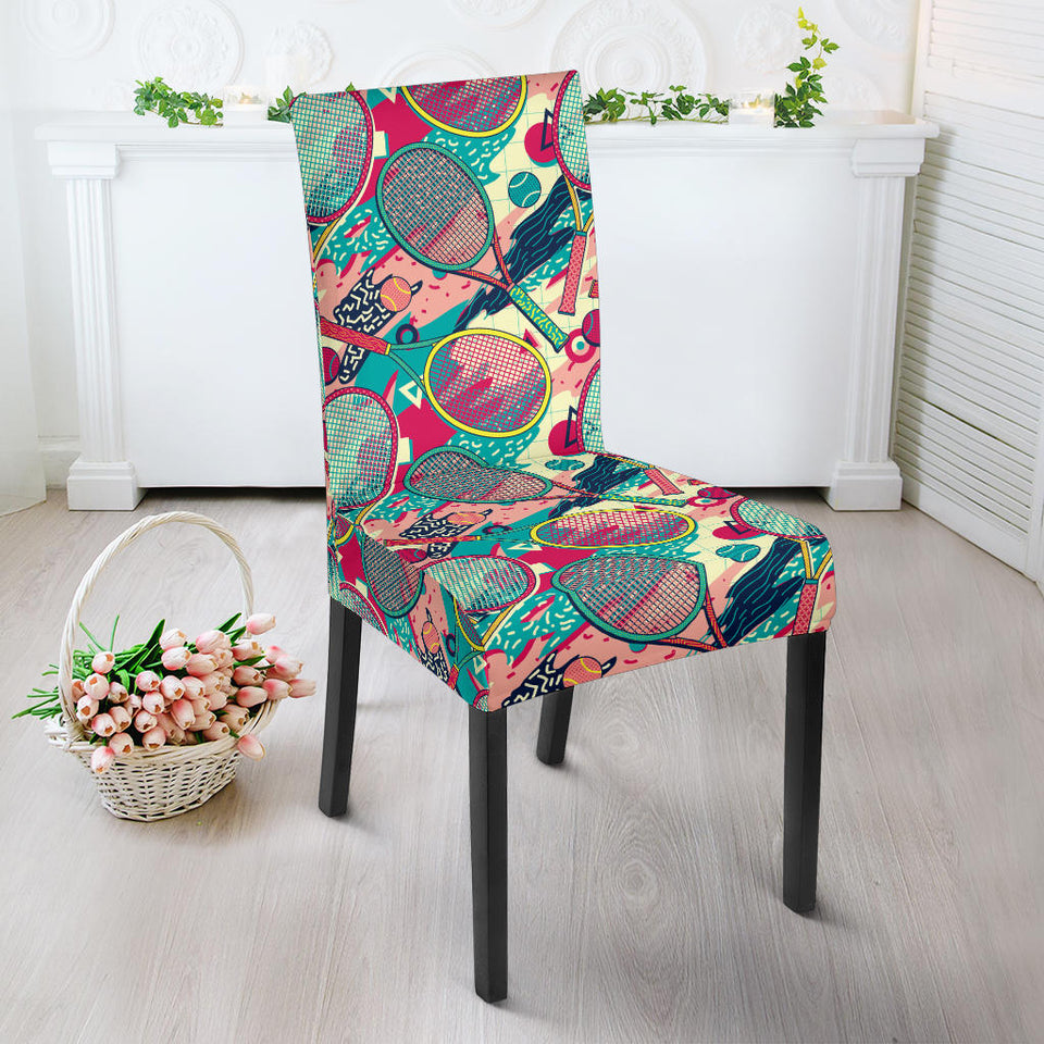 Tennis Pattern Print Design 01 Dining Chair Slipcover