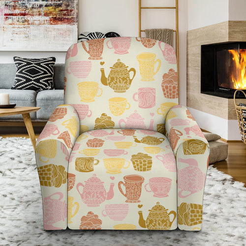 Tea pots Pattern Print Design 02 Recliner Chair Slipcover