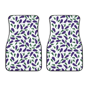 Eggplant Pattern Print Design 05 Front Car Mats