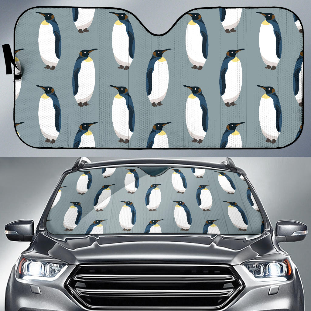 Penguin Pattern Theme Car Sun Shade