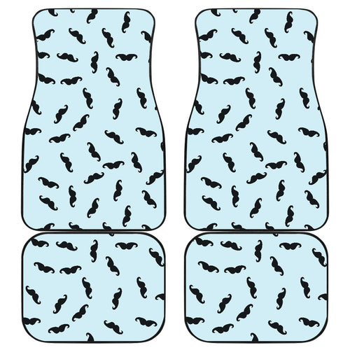 Mustache Beard Pattern Print Design 03 Front and Back Car Mats