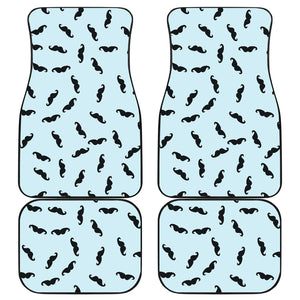 Mustache Beard Pattern Print Design 03 Front and Back Car Mats