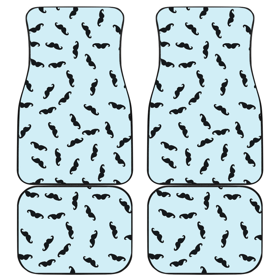 Mustache Beard Pattern Print Design 03 Front and Back Car Mats