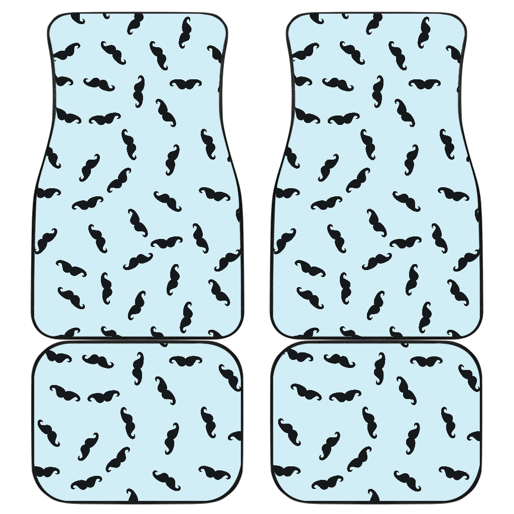 Mustache Beard Pattern Print Design 03 Front and Back Car Mats