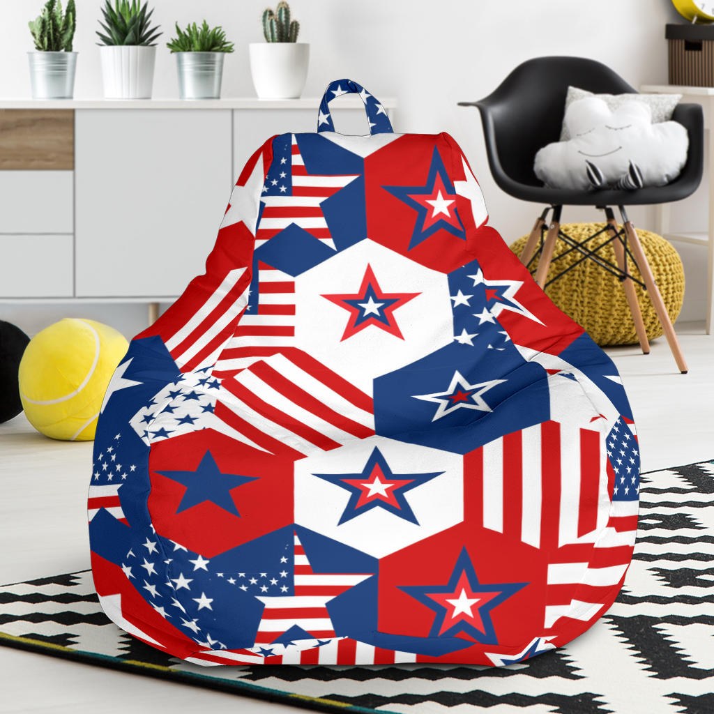 USA Star Hexagon Pattern Bean Bag Cover