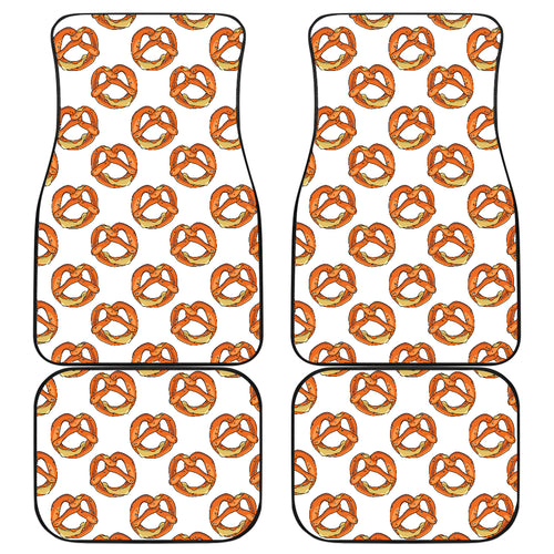 Pretzels Pattern Print Design 03 Front and Back Car Mats