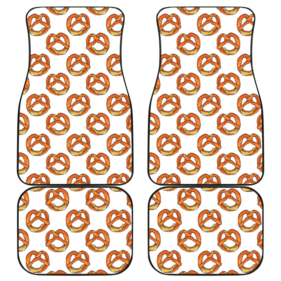 Pretzels Pattern Print Design 03 Front and Back Car Mats