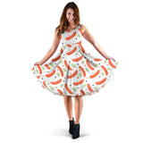 Sausage Pattern Print Design 03 Sleeveless Midi Dress