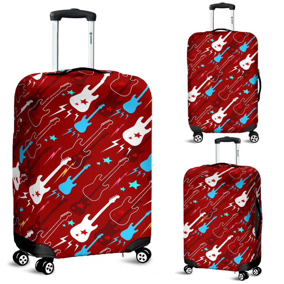 Electical Guitar Red Pattern Luggage Covers
