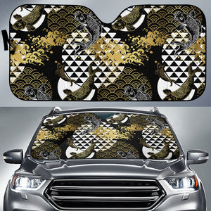 Koi Fish Carp Fish Japanese Pattern Car Sun Shade