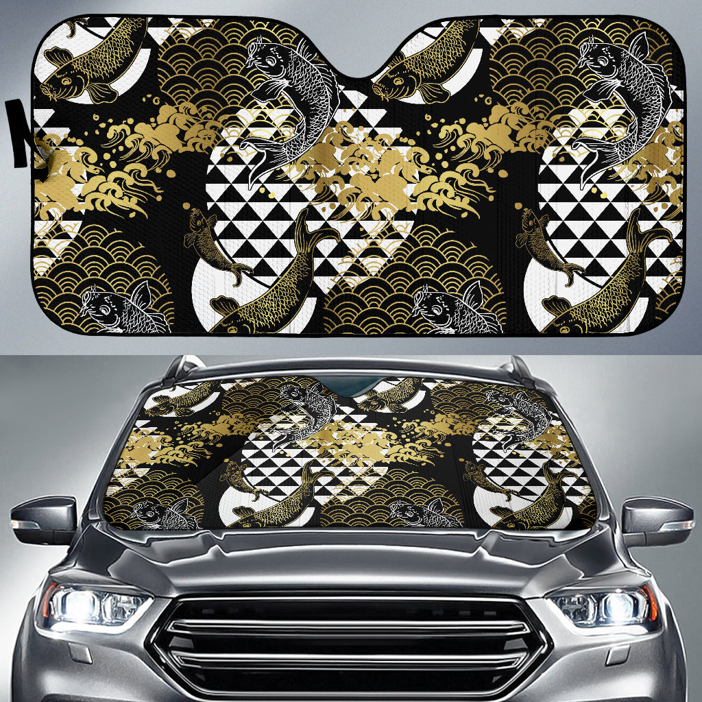 Koi Fish Carp Fish Japanese Pattern Car Sun Shade