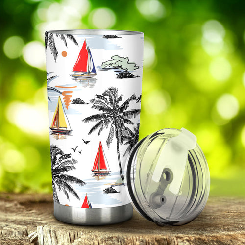 Sailboat Pattern Background Tumbler