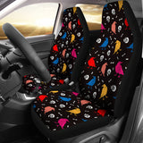 Colorful Crow Pattern Universal Fit Car Seat Covers