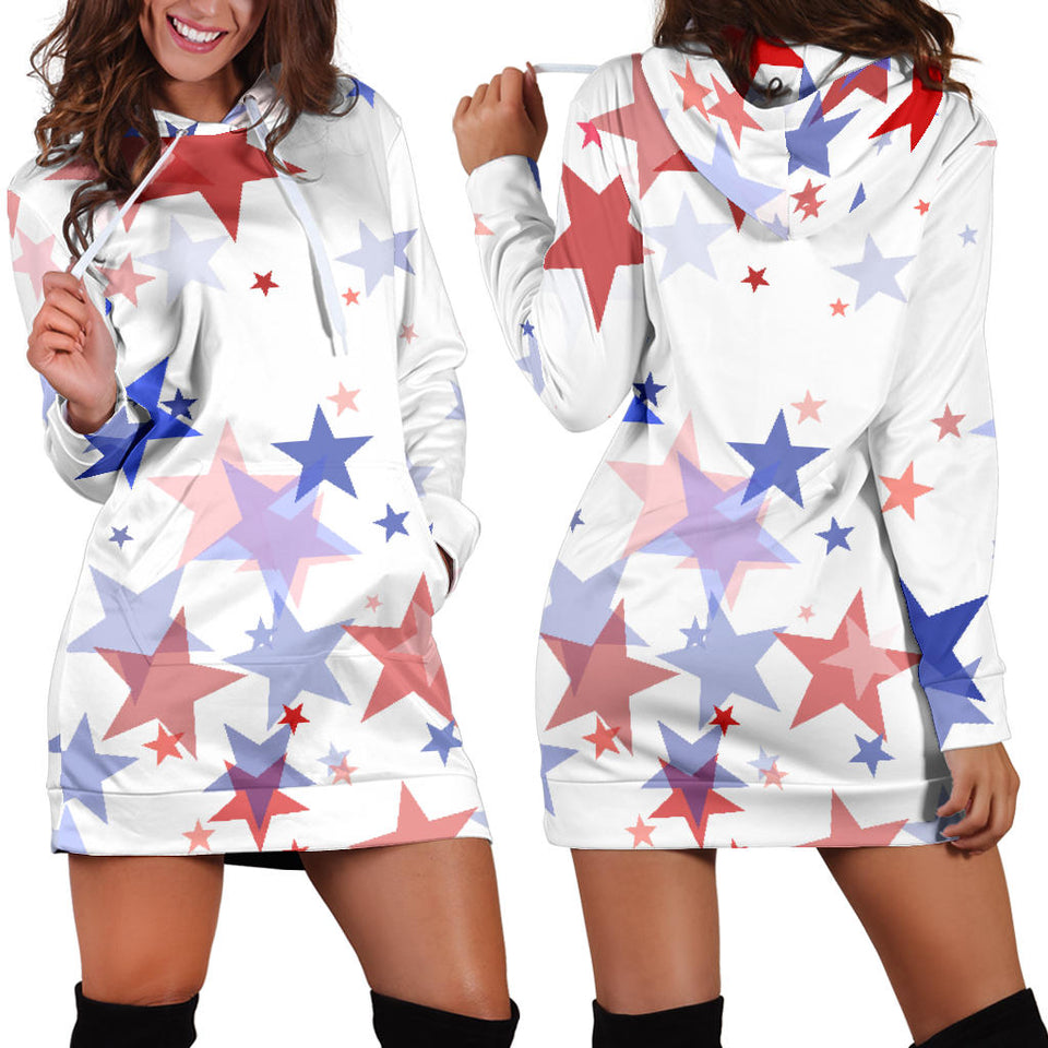 USA Star Pattern Women Hoodie Dress