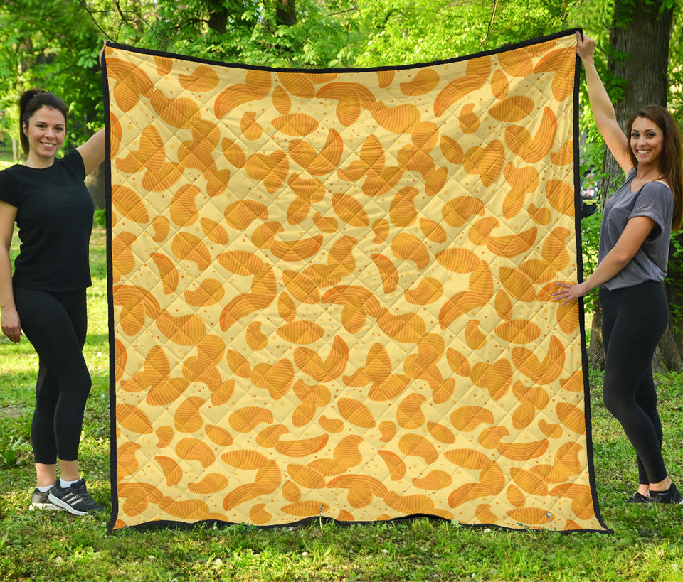 Potato Chips Pattern Print Design 04 Premium Quilt