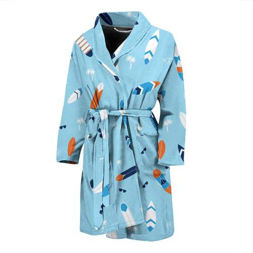 Surfboard Pattern Print Design 05 Men Bathrobe