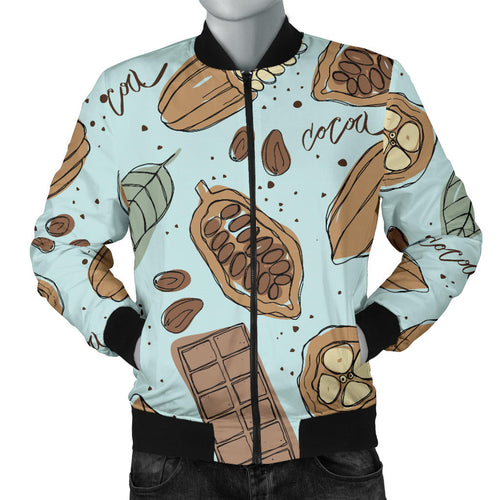 Hand Drawn Cocoa Pattern Men Bomber Jacket