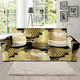 Gold Could Crane Japanese Pattern Sofa Slipcover