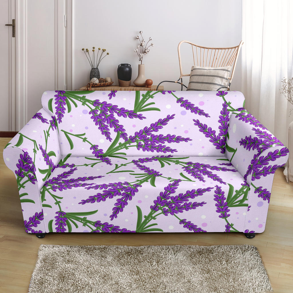 Lavender Pattern Loveseat Couch Slipcover