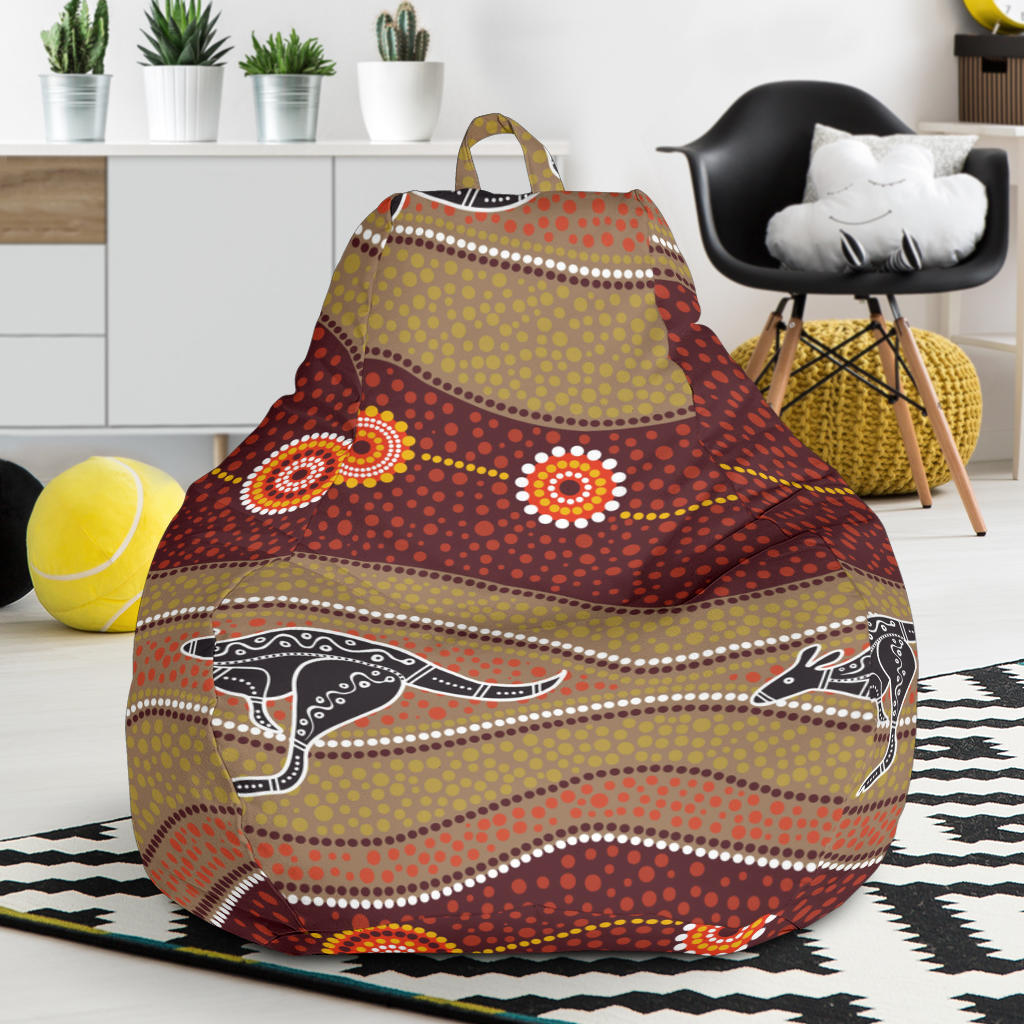 Kangaroo Aboriginal Pattern Bean Bag Cover