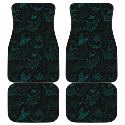 Stingray Pattern Print Design 02 Front and Back Car Mats