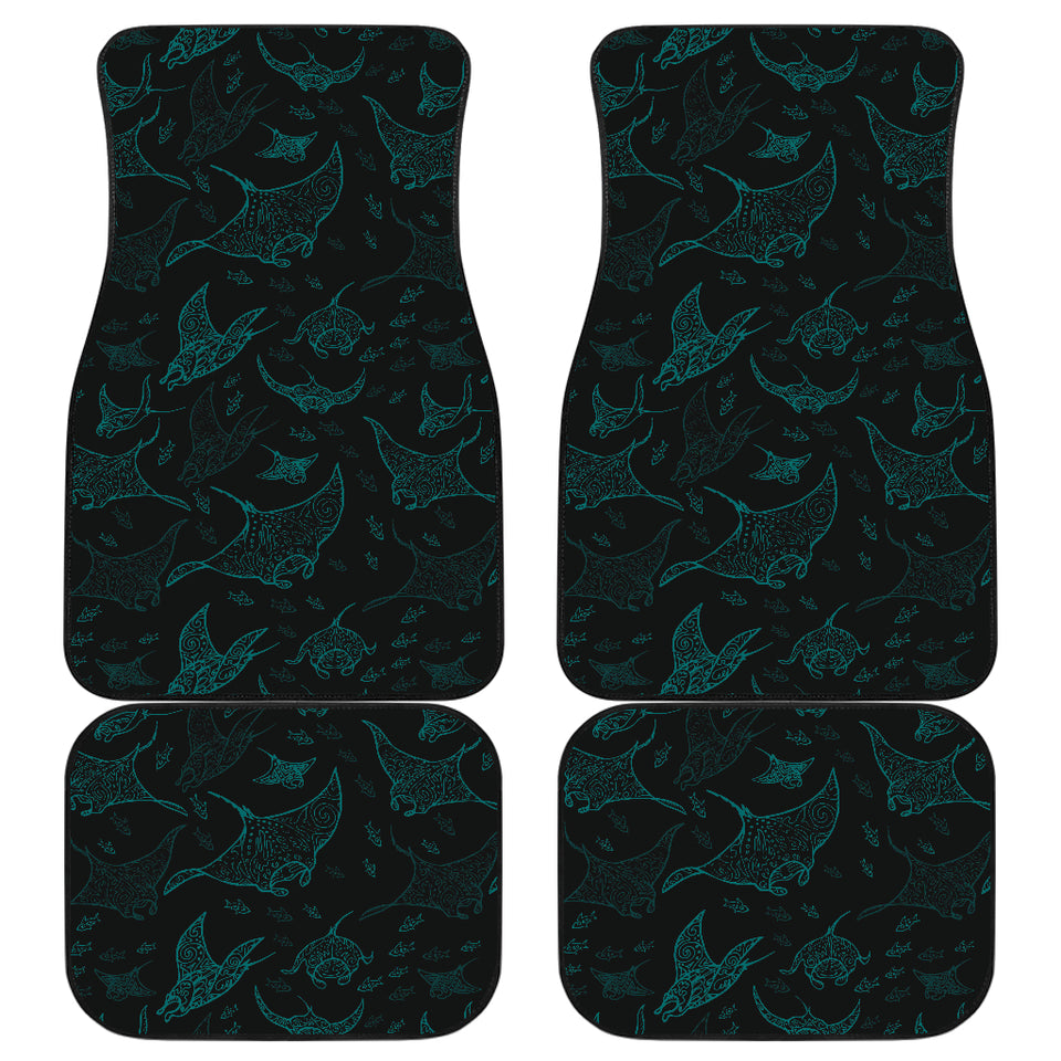 Stingray Pattern Print Design 02 Front and Back Car Mats