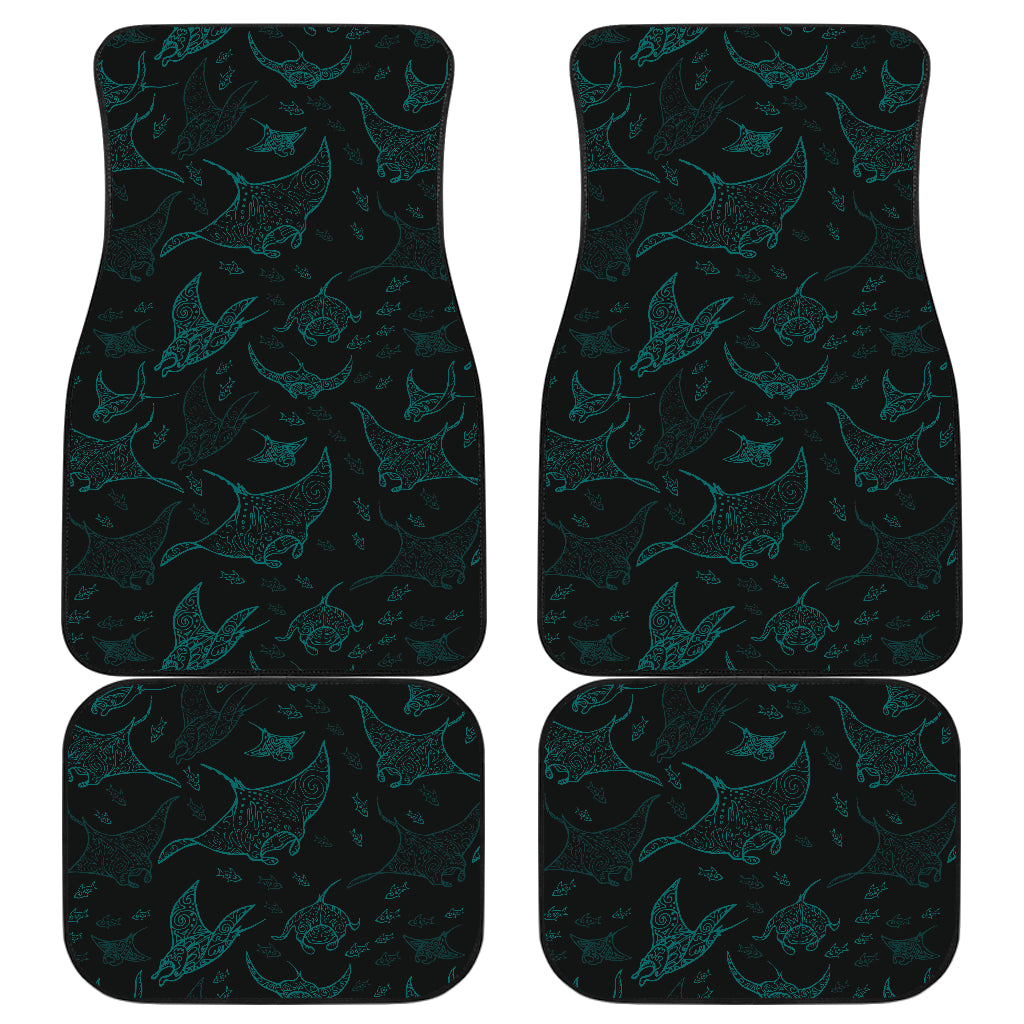 Stingray Pattern Print Design 02 Front and Back Car Mats