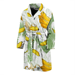 Banana Pattern Background Men Bathrobe