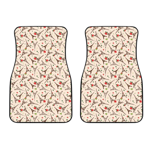 Eiffel Tower Pattern Print Design 03 Front Car Mats