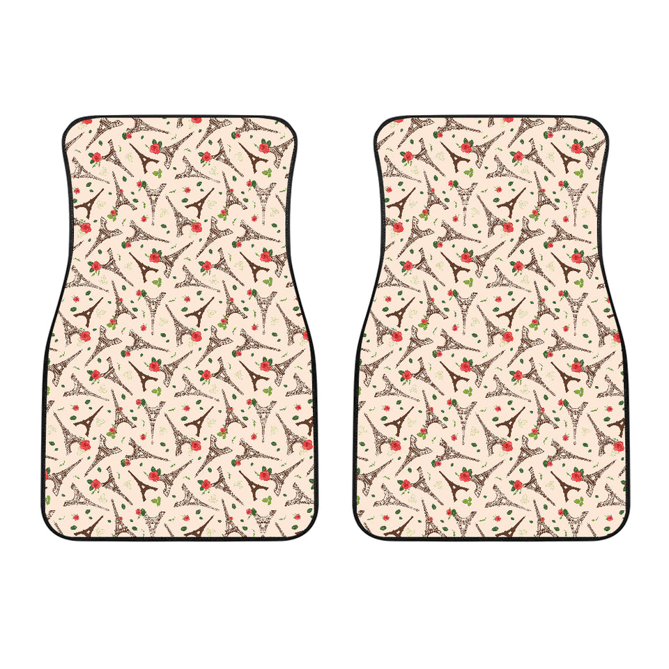 Eiffel Tower Pattern Print Design 03 Front Car Mats