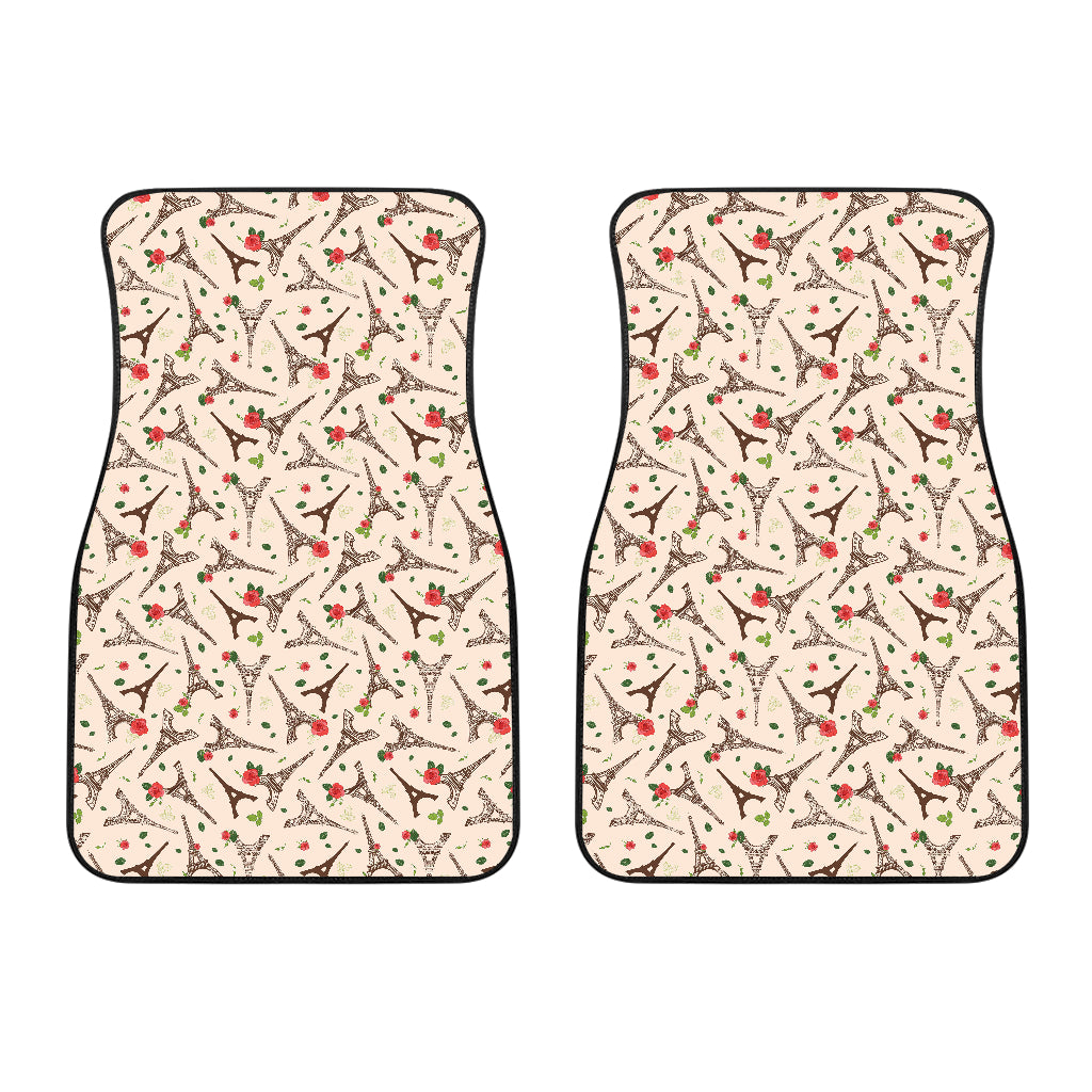 Eiffel Tower Pattern Print Design 03 Front Car Mats