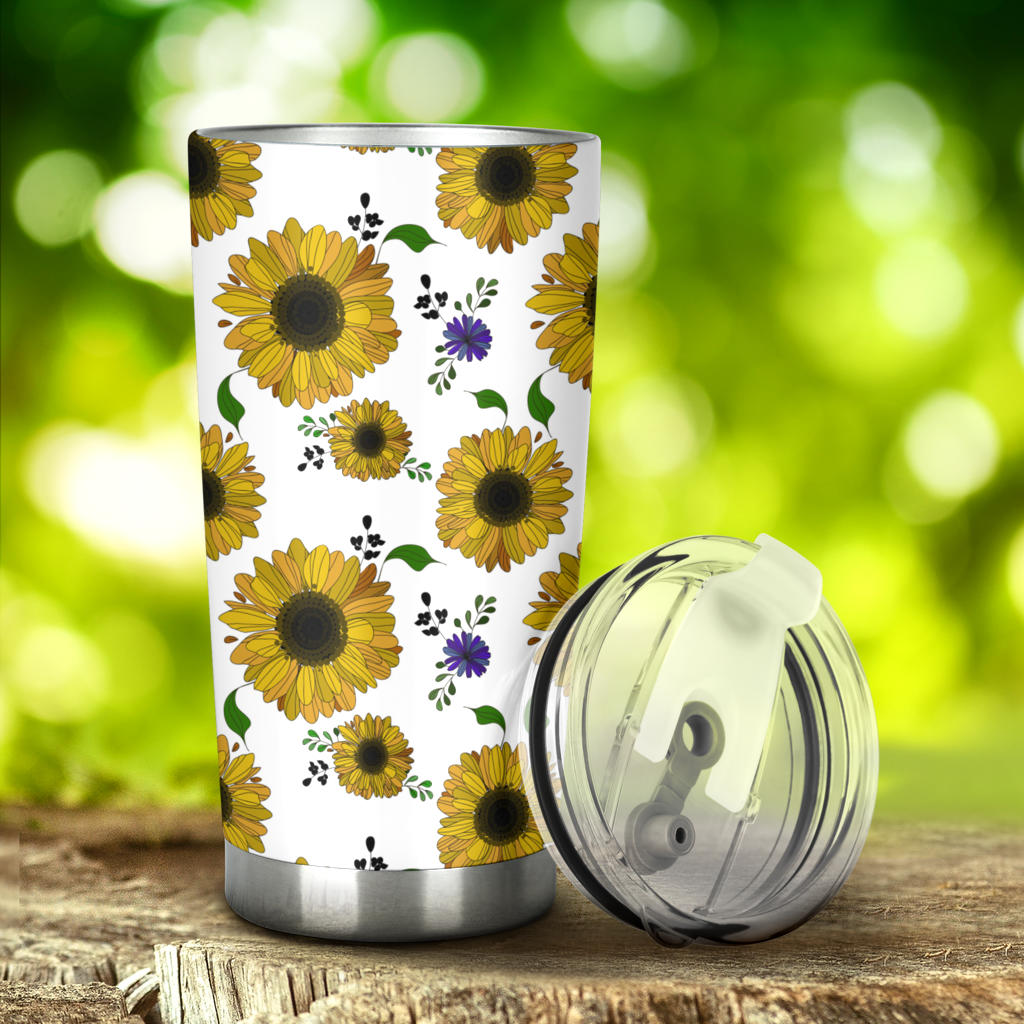 Sunflower Pattern Background Tumbler