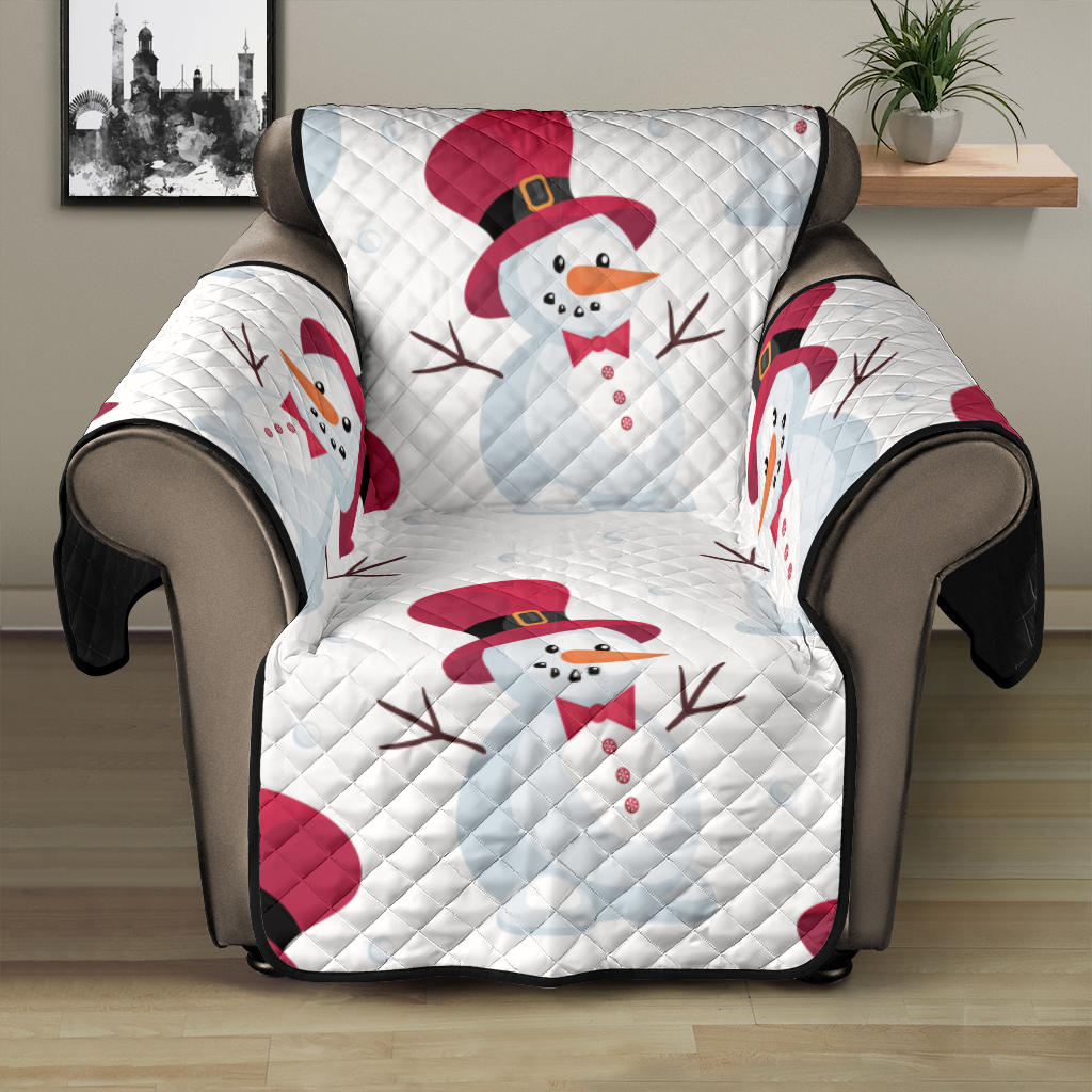 Cute Snowman Pattern Recliner Cover Protector
