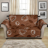 Coffee Cup and Coffe Bean Pattern Loveseat Couch Cover Protector