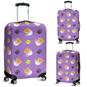 Pomeranian in Cup Pattern Luggage Covers