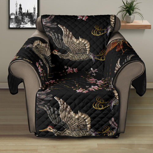 Japanese Crane Pattern Background Recliner Cover Protector