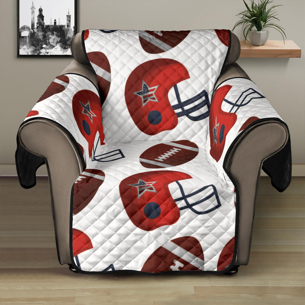 American Football Ball Red Helmet Pattern Recliner Cover Protector