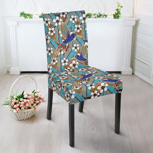 Hummingbird Pattern Print Design 02 Dining Chair Slipcover
