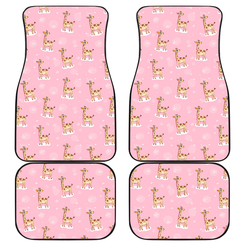 Giraffe Pattern Print Design 01 Front and Back Car Mats