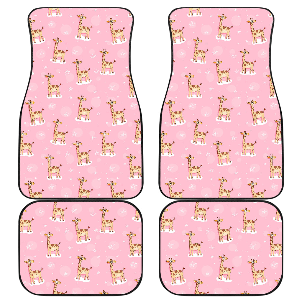 Giraffe Pattern Print Design 01 Front and Back Car Mats